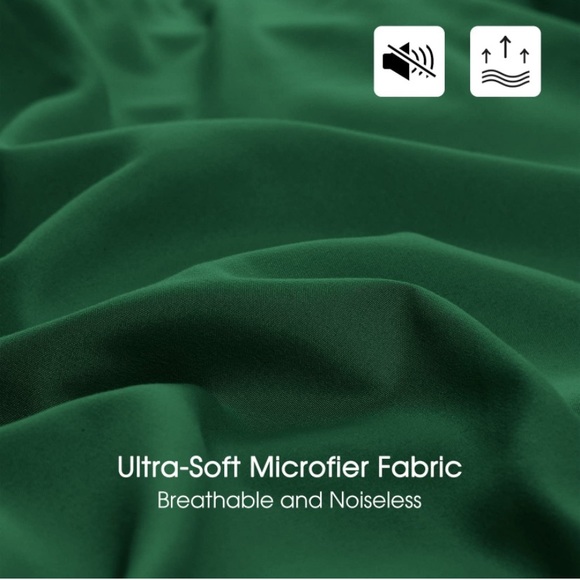 Forest Green/Ivory Comforter Set 3 King Size Reversible Down Alternative - Picture 5 of 6